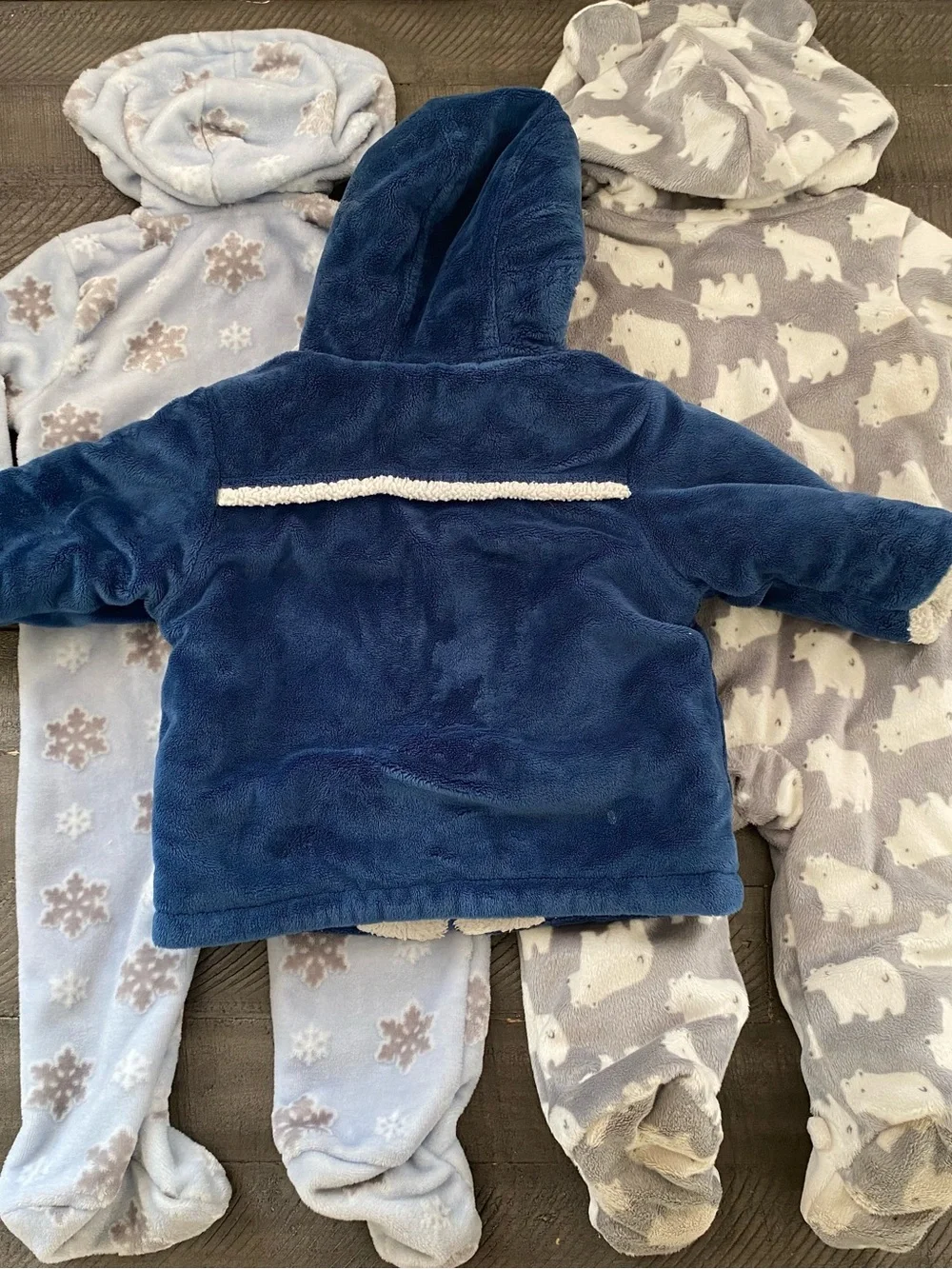 Baby 6-9 Months Fleece Bodysuit Prams Jumpers & Hooded Coat Winter Bundle Lot